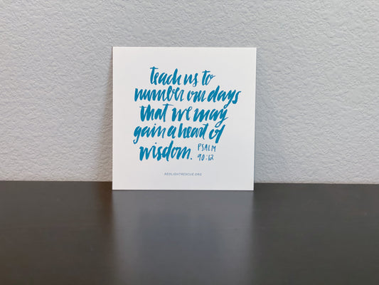 Psalm 90:12 Hand Letter Print