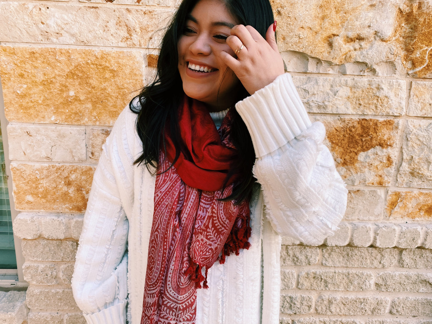 Red & White Scarf