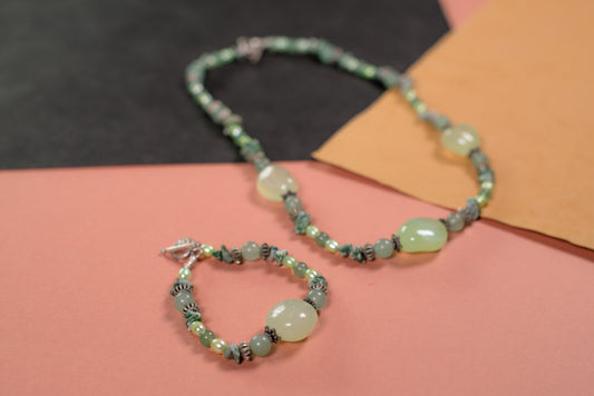 Jade Necklace/Bracelet Set