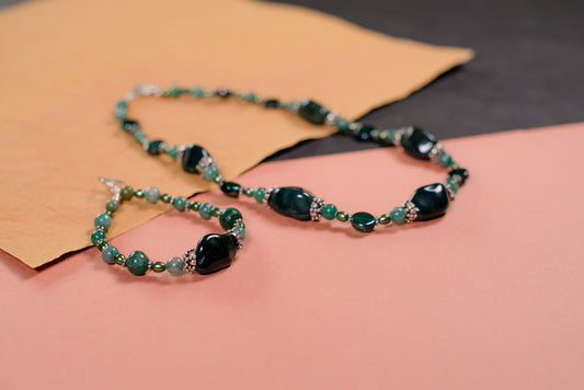 Dark Green Necklace/Bracelet Set
