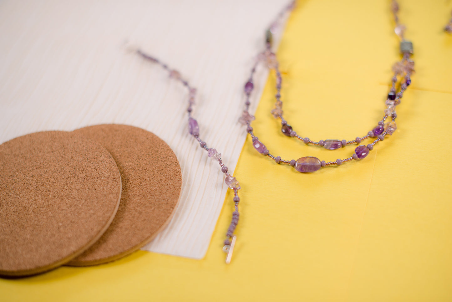 Lavender Double Stranded Necklace/Bracelet/Earrings Set