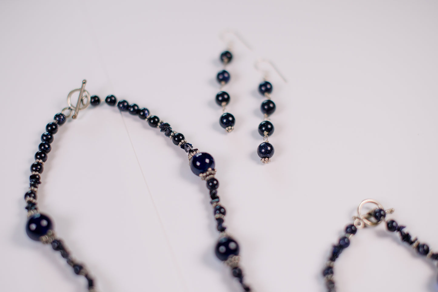 Midnight Blue Necklace/Bracelet/Earrings Set