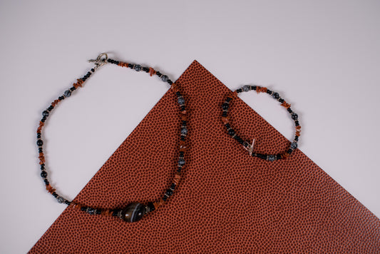 Earth Toned Mixed Bead Necklace/Bracelet Set