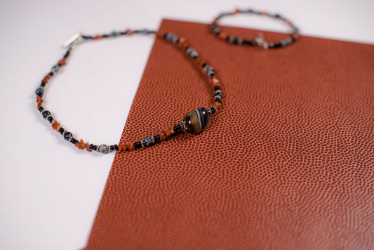 Earth Toned Mixed Bead Necklace/Bracelet Set