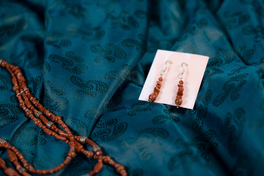Orange Sand Necklace/Earrings Set